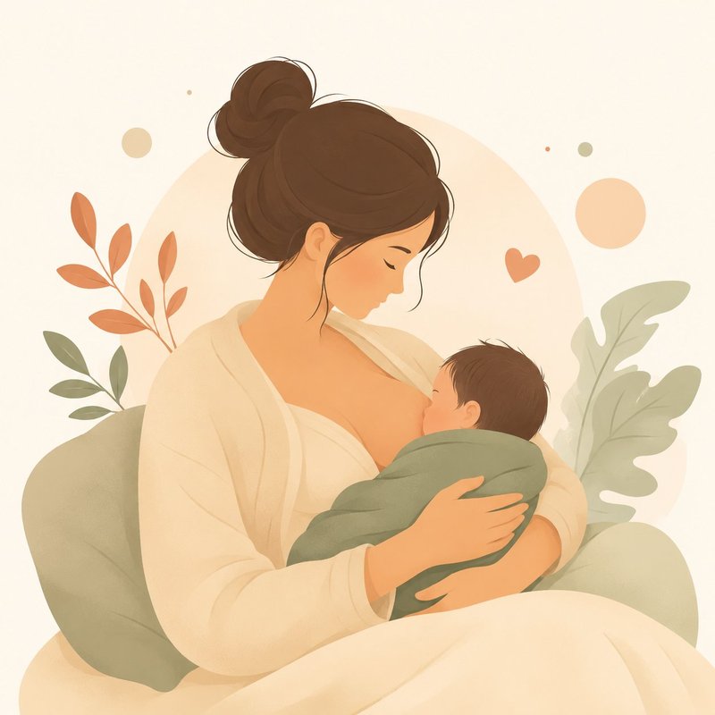 Ibu menyusui bayinya dengan tenang